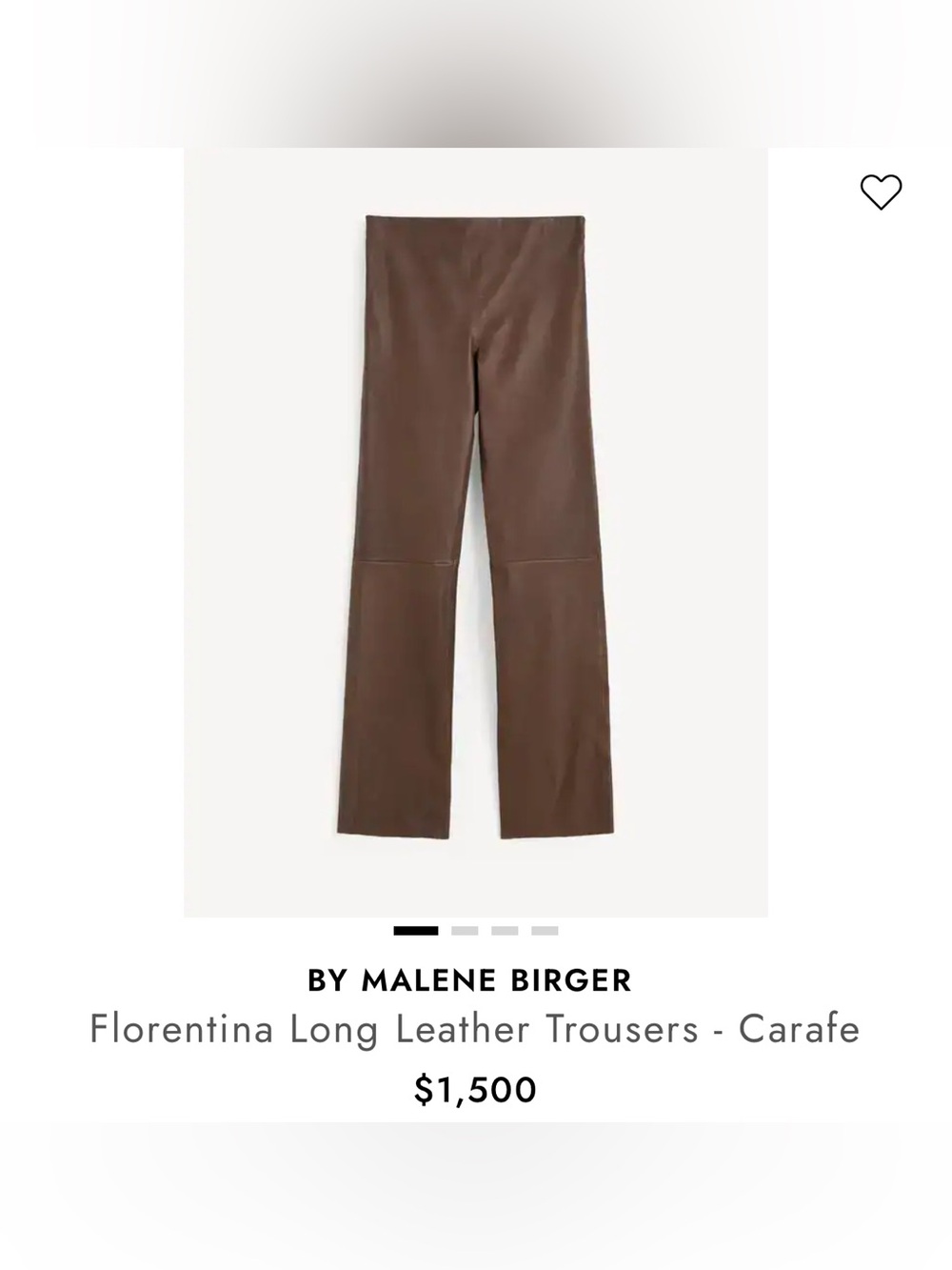BY MALENE BIRGER DE36 US 6 Florentina Green Brown Lamb Leather Pants Orig $1500